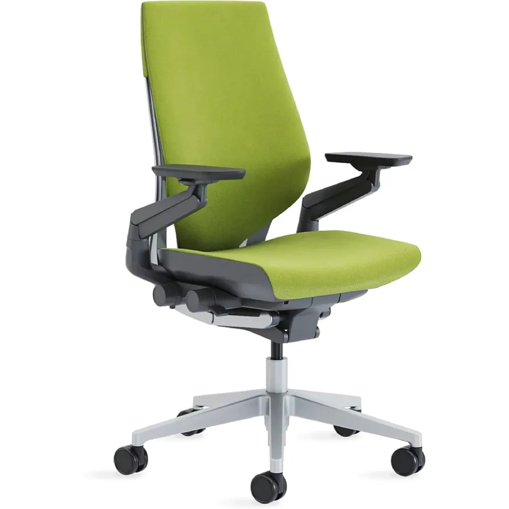 Steelcase Gesture Office Chair - Ergonomic Work Chair with Wheels for Carpet - Comfortable - Intuitive-to-Adjust for Desk - 360-Degree Arms - Wasabi Green Fabric