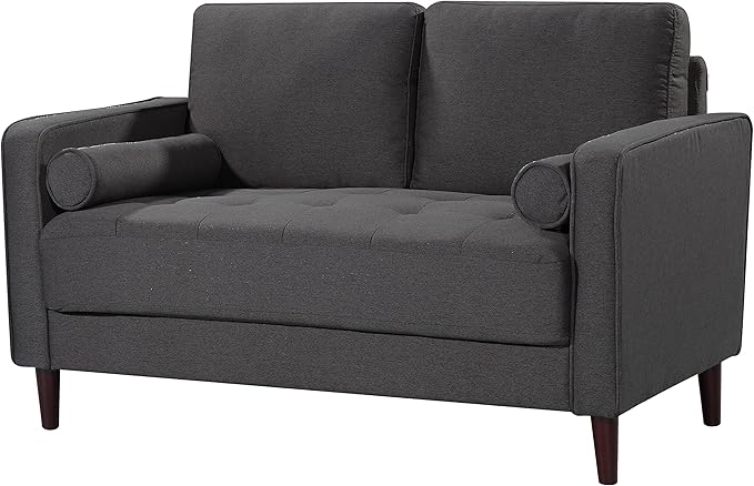Lifestyle Solutions Lexington Loveseat, 52.4" W x 31.1" D x 33.5" H, Heather Grey