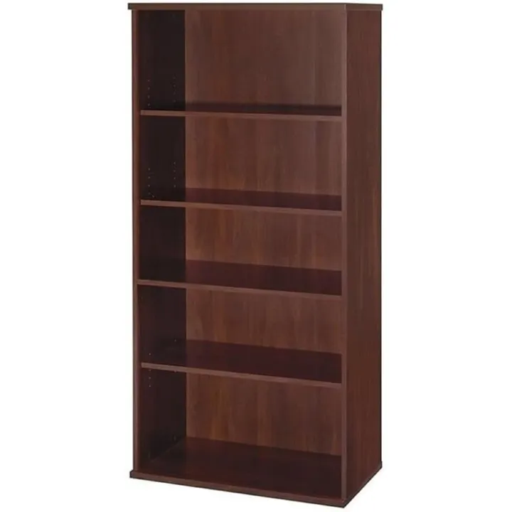 BOWERY HILL 5 Shelf Bookcase in Hansen Cherry Engineered Wood