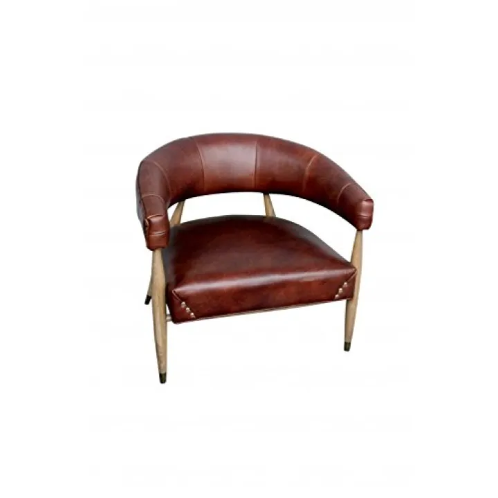 Decoshop - Poltrona a 1 posto in pelle, colore: Marrone