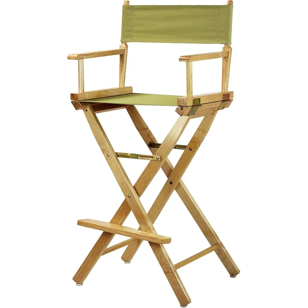 Casual Home 30" Director's Chair Natural Frame-with Olive Canvas, Bar Height