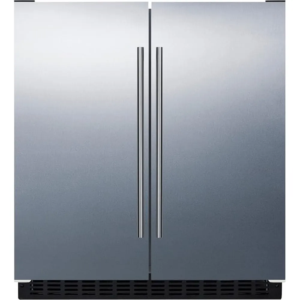 FFRF3075WCSS 30" Side-by-Side Compact Refrigerator and Freezer with 5.4 cu. ft. Capacity LED Lighting Frost Free Operation High Temperature and Open Door Alarm in Stainless Steel Exterior