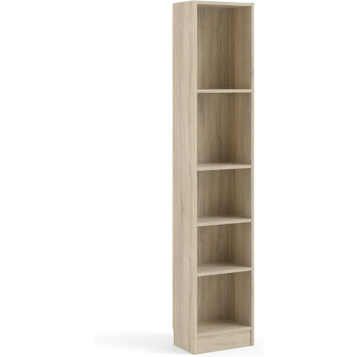 Tvilum Element Narrow 5 Shelf Bookcase, Tall, Oak