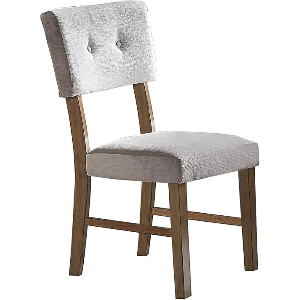 Homelegance Edam Modern Mid Century Upholstered Fabric Side Chair with Button Tufted Back (Set of 2), Gray, Model: 5492S