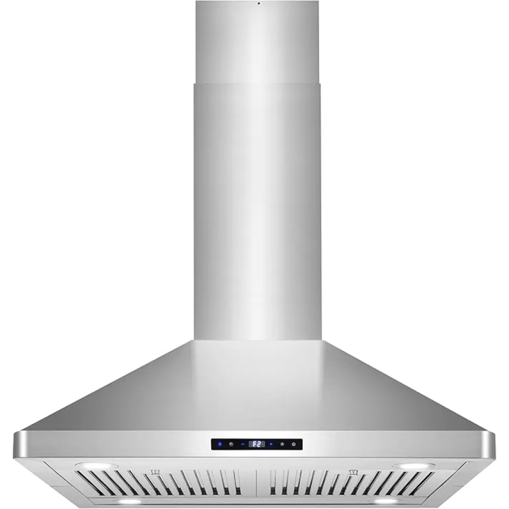 COSMO COS-63ISS75 30 in. Lumin Collection 380 CFM Ducted Island Range Hood, Soft Touch Controls, LED Lights, Stainless Steel