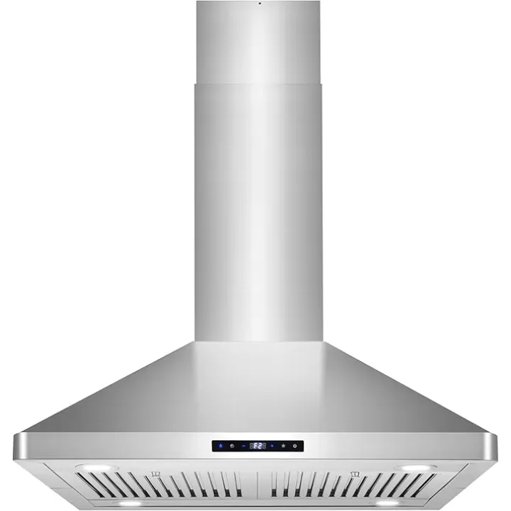COSMO COS-63ISS75 30 in. Lumin Collection 380 CFM Ducted Island Range Hood, Soft Touch Controls, LED Lights, Stainless Steel