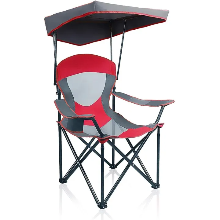 ALPHA CAMP Heavy Duty Canopy Lounge Chair Sunshade Hiking Travel Chair with Cup Holder