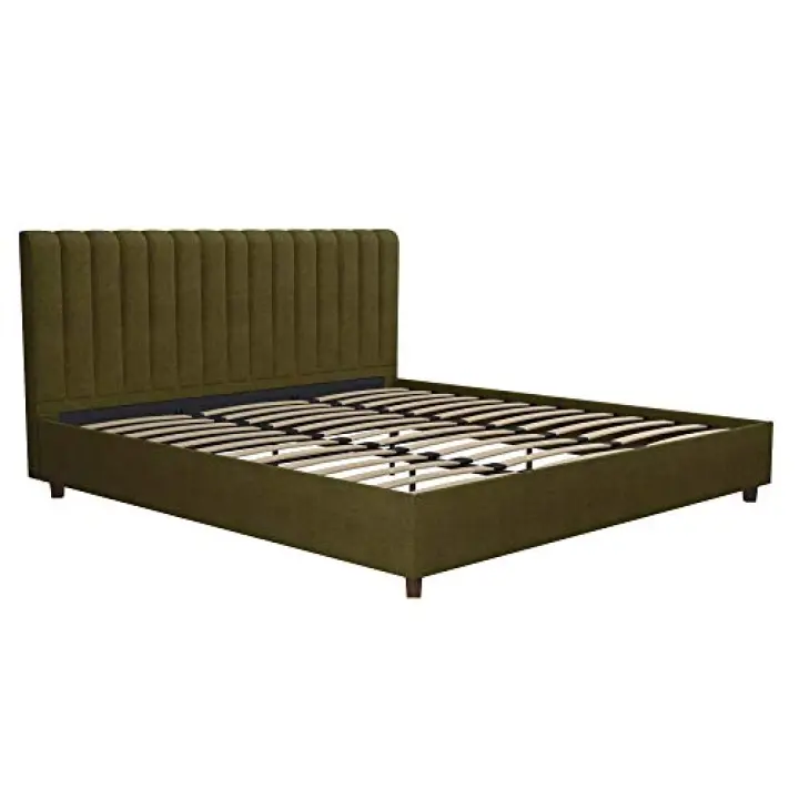 Novogratz 4193949N Brittany Upholstered Bed, King, Green