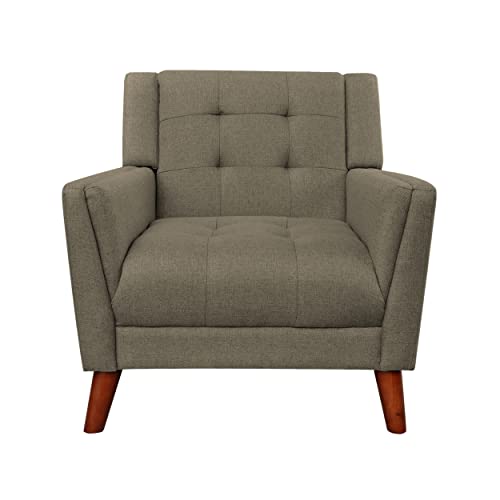 Christopher Knight Home Evelyn Mid Century Modern Fabric Arm Chair, Mocha, Walnut 31D x 30W x 32H in