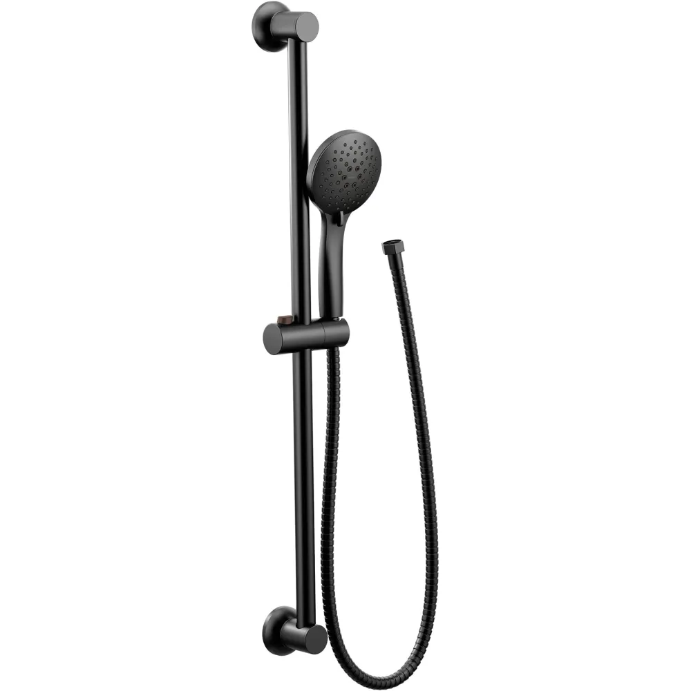 Moen Showering Matte Black Eco-Performance 5-Function Handheld Shower with 30-Inch Slide Bar and 69-Inch Hose, 3558EPBL