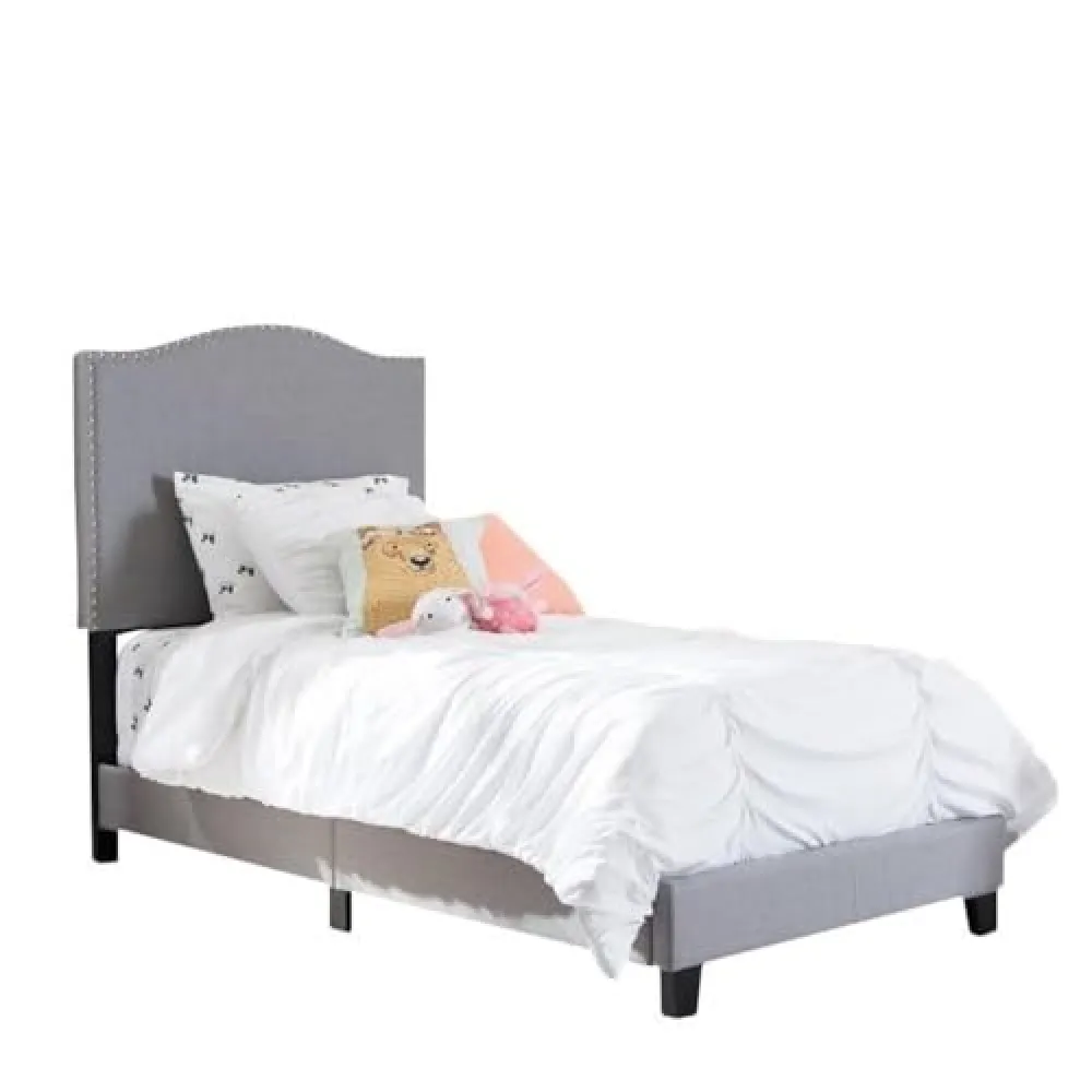 Natural Greige Twin Bed in Gray