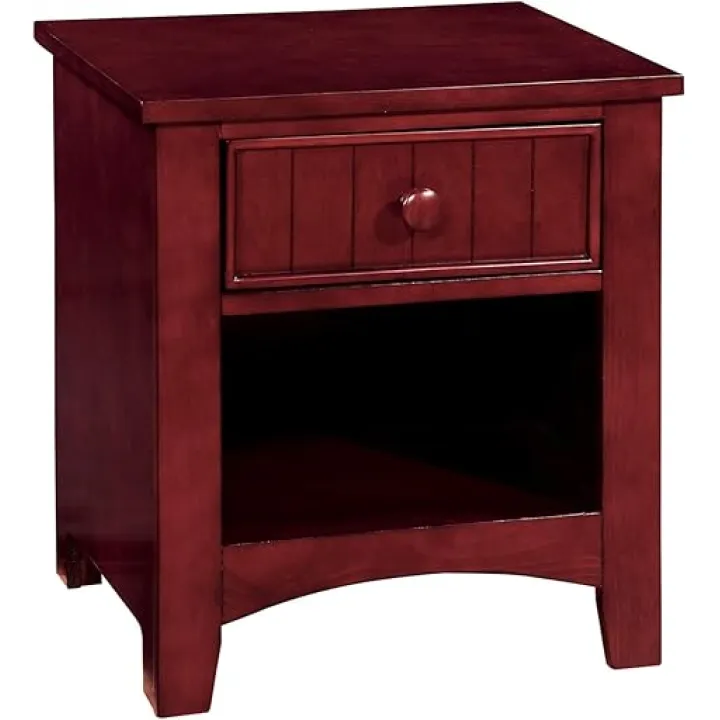 Benjara Benzara Wooden Night Stand with Drawer and Open Shelf, Brown