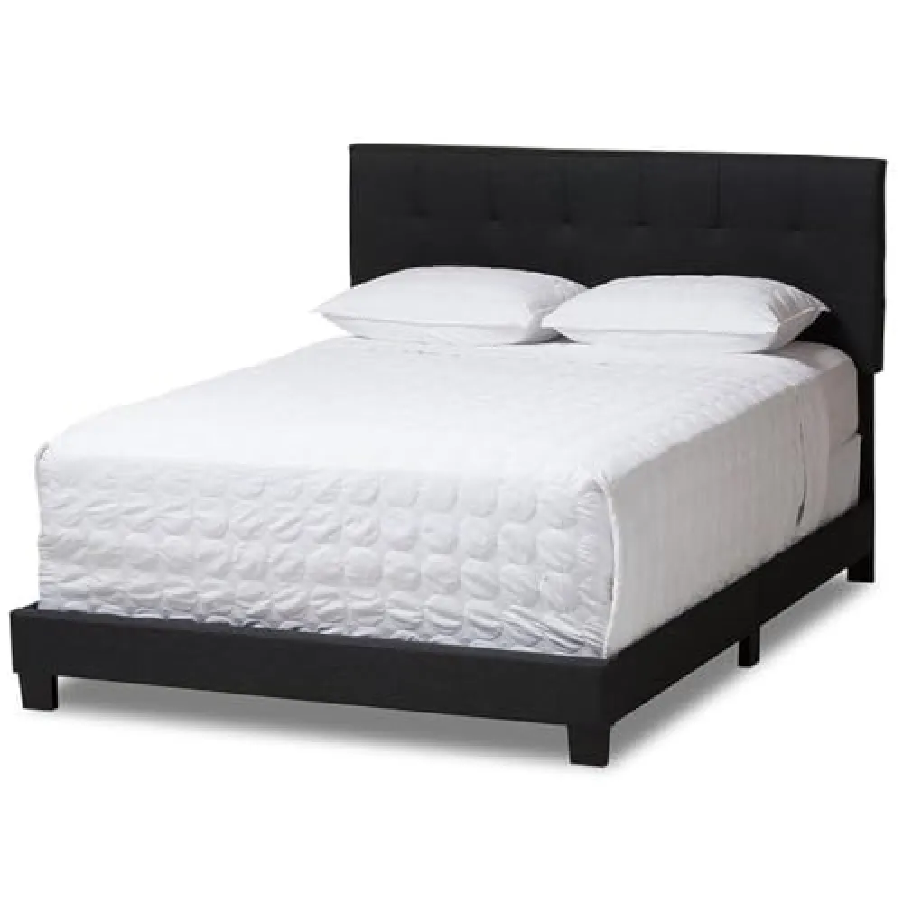 Baxton Studio Brookfield Full Panel Bed in Dark Gray