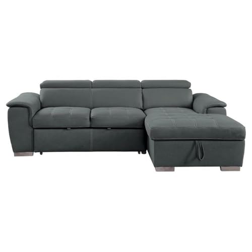 Homelegance Ferriday 98" x 66" Sectional Sleeper with Storage, Gray