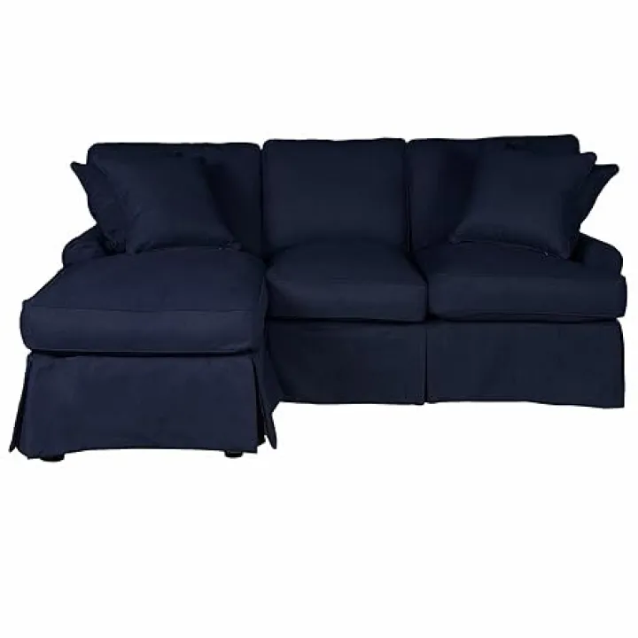 Sunset Trading Horizon Sleeper Sofa with Chaise, Configurable, Navy Blue