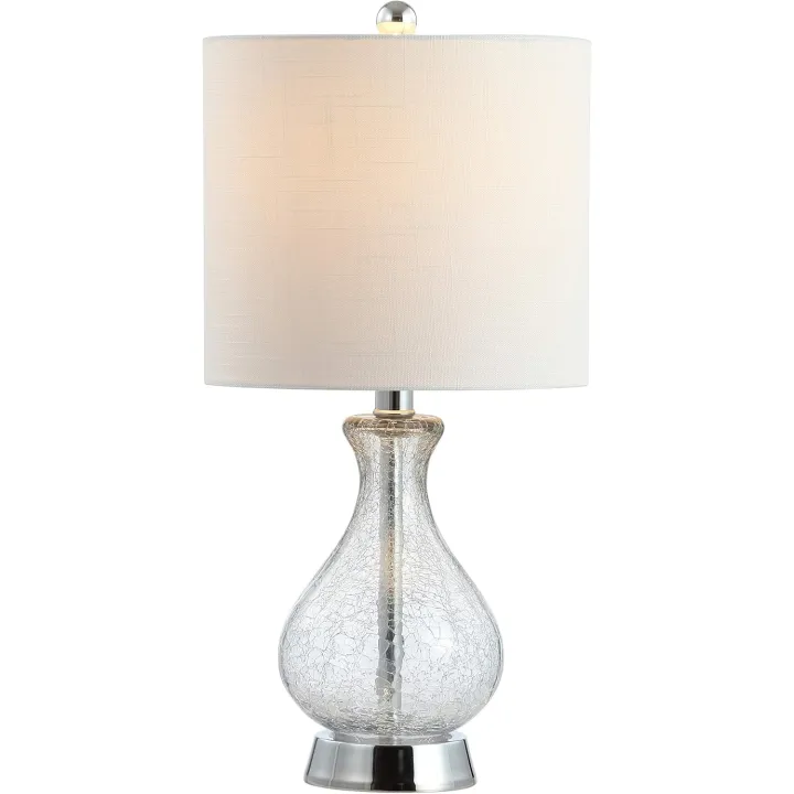 JONATHAN Y JYL4035A Playa 21" Metal/Bubble Glass LED Table Lamp Contemporary Transitional Bedside Desk Nightstand Lamp for Bedroom Living Room Office College Bookcase LED Bulb Included, Clear/Chrome