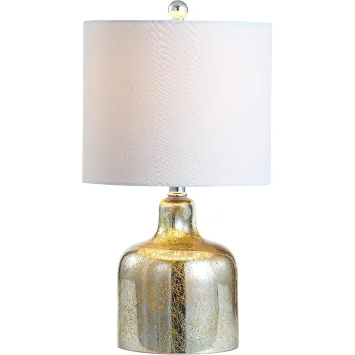 JONATHAN Y JYL1036A Gemma 19" Glass Bell LED Table Lamp, Glam, Transitional, Contemporary, Modern, Elegant, Office, Living Room, Family Room, Bedroom, Bathroom, Hallway, Foyer, Gold