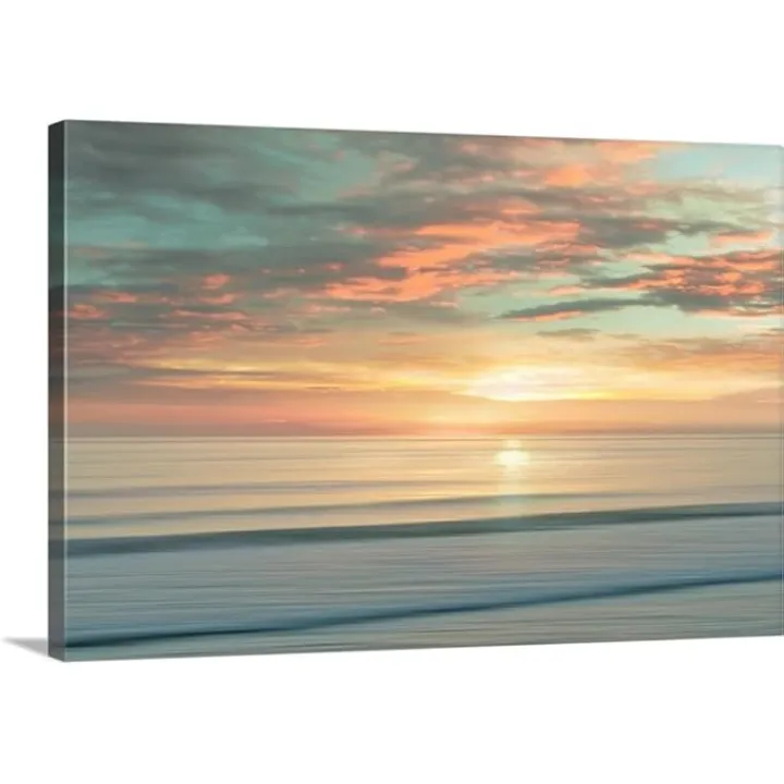 CANVAS ON DEMAND Beach Sunrise Canvas Wall Art Print by Alex Hanson, Contemporary, Home Decor, Ocean Artwork, 36" x24in