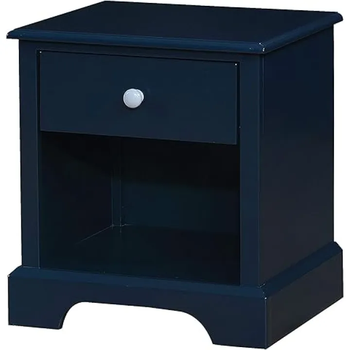 24/7 Shop at Home Decker Contemporary 1-Drawer Wood Kids Nightstand, Blue