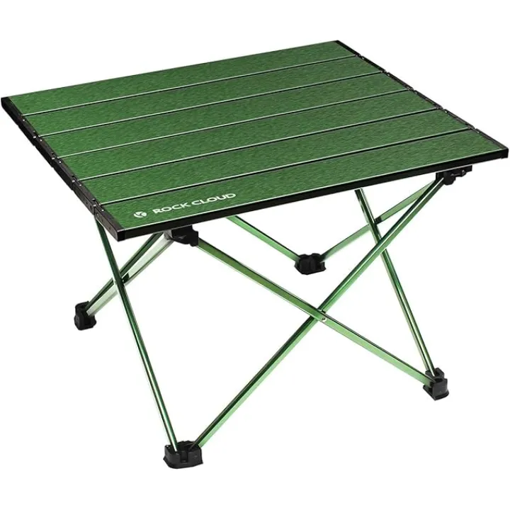 ROCK CLOUD Portable Camping Table Ultralight Aluminum Folding Beach Table Camp for Camping Hiking Backpacking Outdoor Picnic, Green
