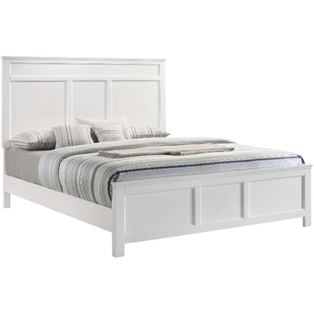 New Classic Furniture Andover Solid Wood Queen Bed, White