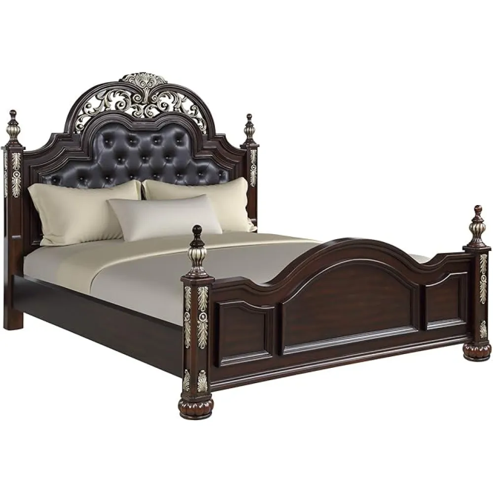 New Classic Furniture Maximus Wood Queen Bed, Madeira