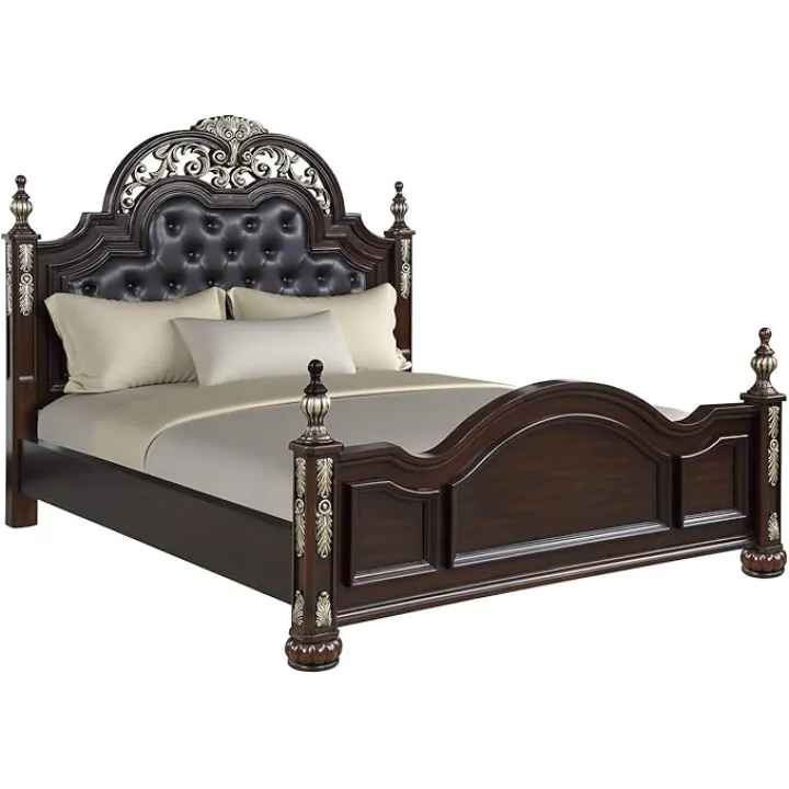 New Classic Furniture Maximus Wood Queen Bed, Madeira