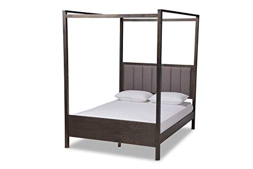 Baxton Studio Beds (Platform), King, Grey/Dark Greyish Oak
