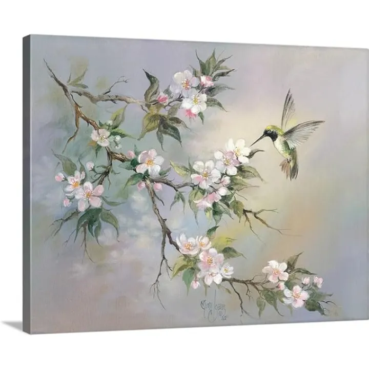 CANVAS ON DEMAND Hummingbird Canvas Wall Art Print by Mimi Jobe, Traditional, Home Decor, Wildlife, Bird Artwork, 14" x11in