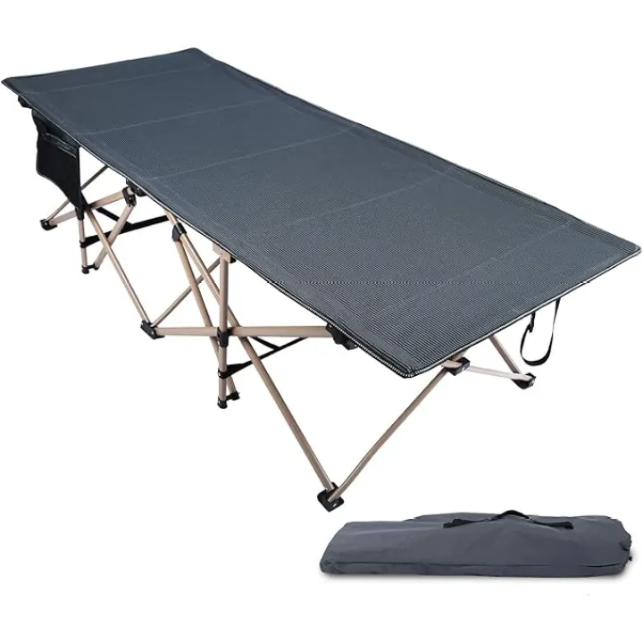 REDCAMP Oversized Camping Cots for Adults 500lbs, 33.5'' Extra Wide Tall Sleeping Cots Heavy Duty, XL Cots Portable for Outdoor Indoor Office, Dark Grey