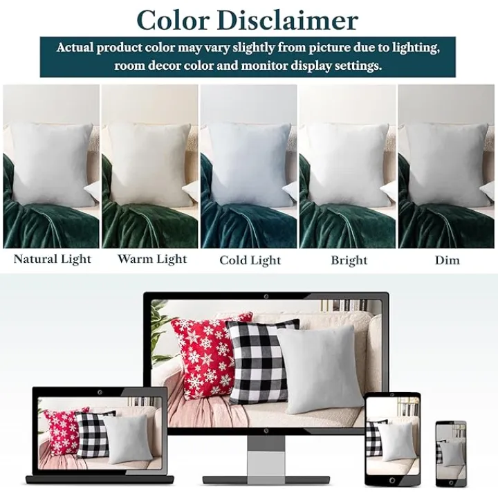 PAVILIA Light Gray Throw Pillow Covers 20x20 Set of 2, Decorative Pillow Cases for Bed Sofa Couch, Boho Aesthetic Accent Decor Cushion Bedroom Living Room, Velvet Square Euro Sham Covers, Light Grey