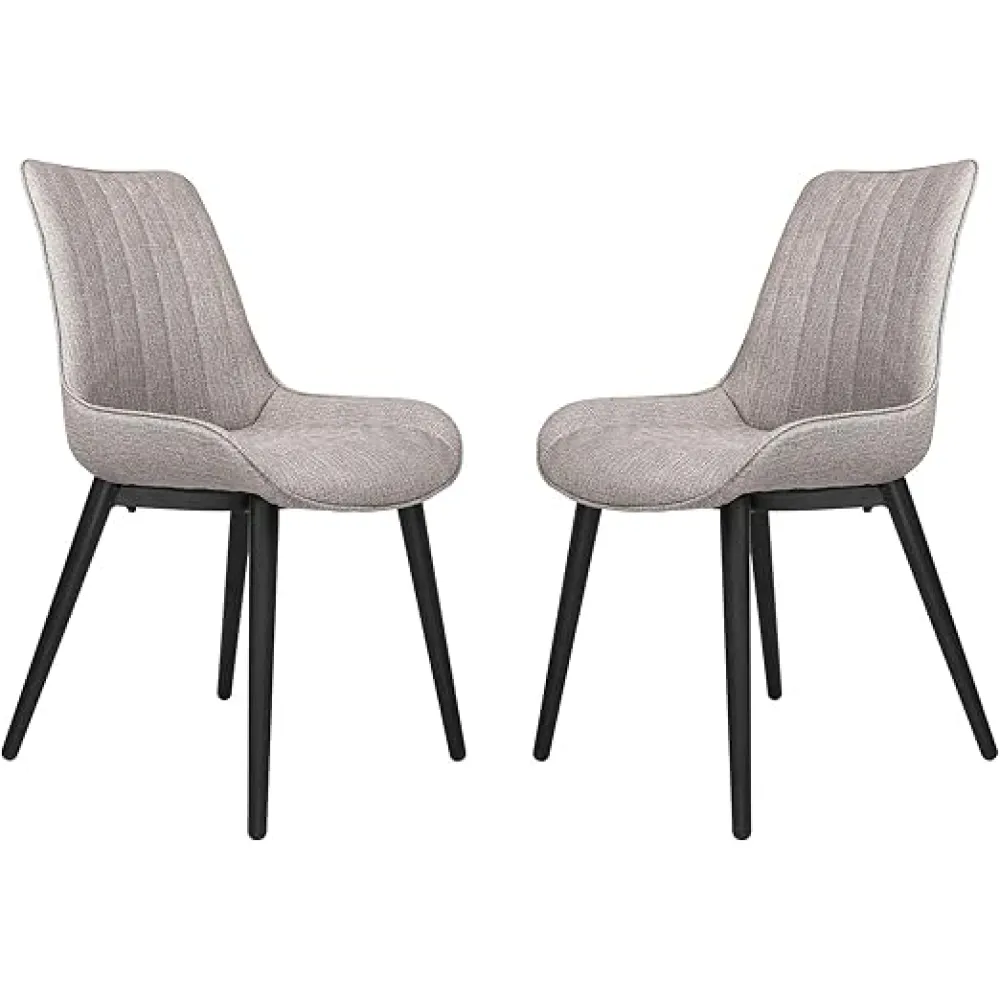 LUCKYERMORE Modern Vinyl Leather Dining Chair Set of 2,Heavy Duty Kitchen Chair Metal Frame Comfortable, Waterproof & Fire Retardant Suitable for Home and Restaurants, 400 lbs, Gray