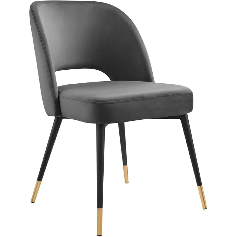 Modway Rouse Upholstered Velvet Side, 1 pc - Dining Chair, Charcoal