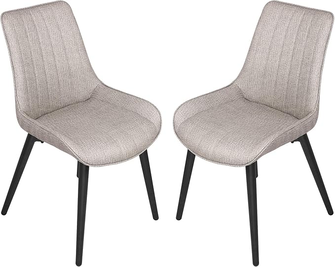 Classic Dining Chair Set of 2,Modern Style Family Leisure Chair with Stainless Steel Legs,PU Leather High Back Side Chair,Grey