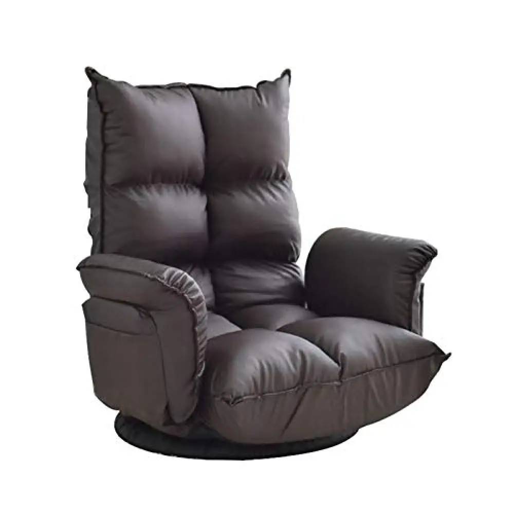 WERCHW Divano Pigro, Sedia da Gioco a Pavimento con Comodo 6 Posizioni Lavoro Lazy Lazy Salottino for la Lettura del Supporto a Primavera 330LB, Confortevole Schienale Imbottito (Color : Brown)