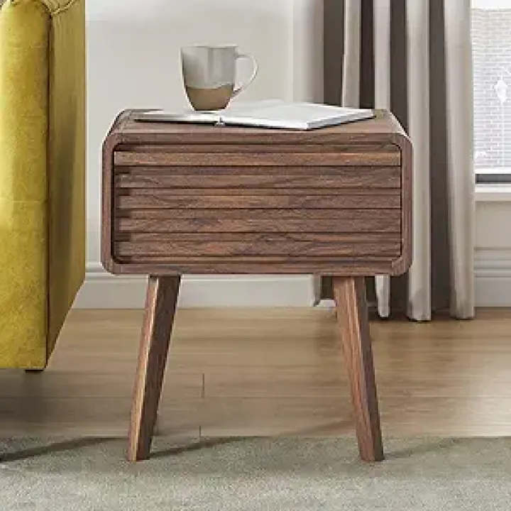 mopio Ensley Nightstand, Side Table, End Table, Mid Century Modern Nightstand with Drawer, Bedside Tables, Small Nightstands with Storage, for Living Room, Bedroom (Single)