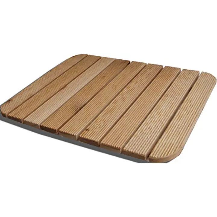 Castelmerlino 14 Pedana per Doccia in Larice a Doghe Avvitate cm 54 x 68 Ad Angoli Arrotondati per Piatti Doccia cm 70 x 90