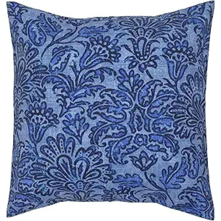 Outdoor Pillows for Patio Furniture Made of Tommy Bahama Fabric Blue Batik ONE Pillow Cover 18"x 18"