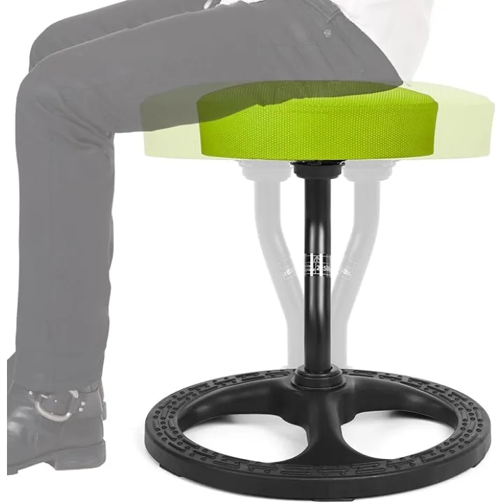 Fitness Seat, ADHD Chair Stool for Stability, Balance, Yoga, Office, School, Wellness, Active Sitting with Non-Slip Base and Washable Seat Cover