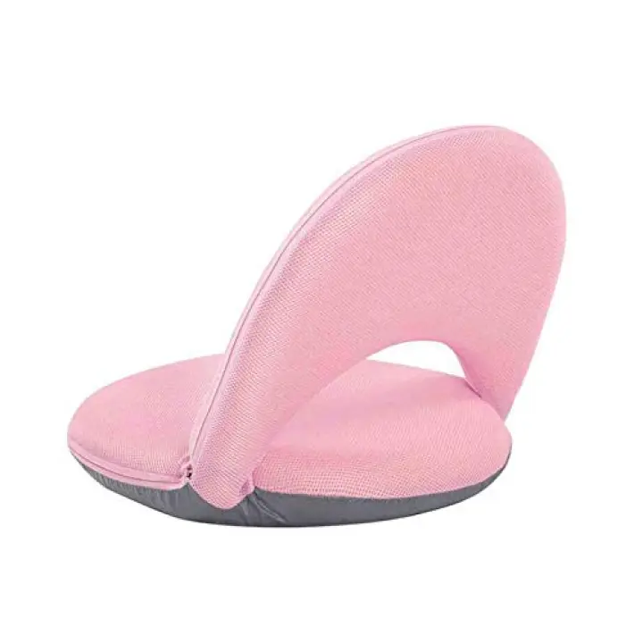 WUTONG Sedia da Terra Portatile da Terra con Supporto per Schienale Cuscini da Pavimento Regolabili Grande Sedia reclinabile Pieghevole Divano Pigro da Lettura (Rosa)