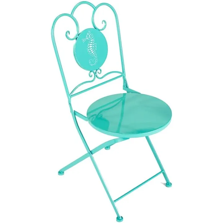 The Lakeside Collection Foldable Metal Icon Tables or Chairs - Seahorse Chair