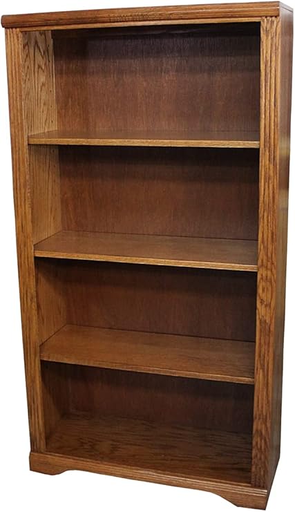 American Heartland 93360LT 60 in. Oak Open Bookcase with Arched Base Light
