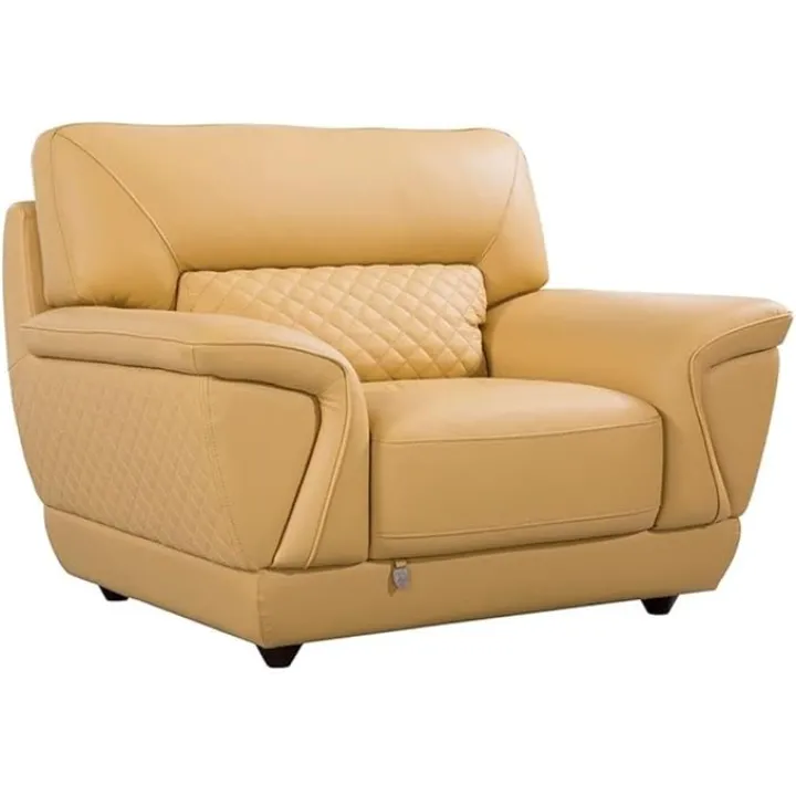 American Eagle Furniture EK099 Yellow Color with Italian Leather Chair
