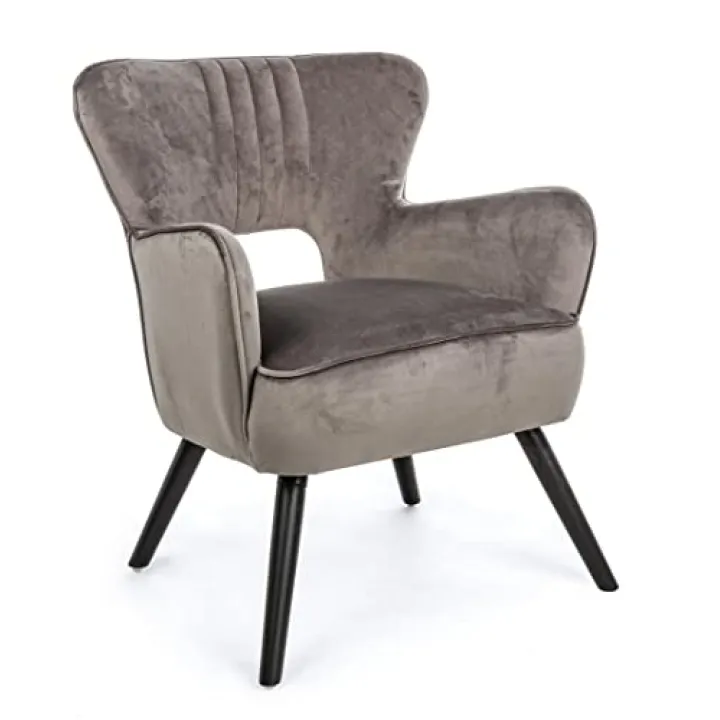Fashion Commerce Poltrona Adila Velluto Grigio