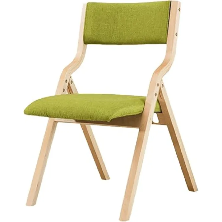 lhx Folding Solid Wood Chairs, Back Chairs, Fabric Dining Chairs, Computer Chairs, Conference Chairs, Mahjong Chairs, Books, Tables, Chairs, Balconies, Home Chairs (Color : Green)