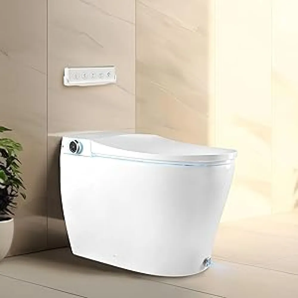BidetMate 6000 Series Intelligent Bidet Japanese Toilet Combination – Hands-Free Open/Close toilet and bidet – Instant Heated Water, Dryer, & Seat – Quick Drying Cyclone-Dri, Auto Flush, Night Light