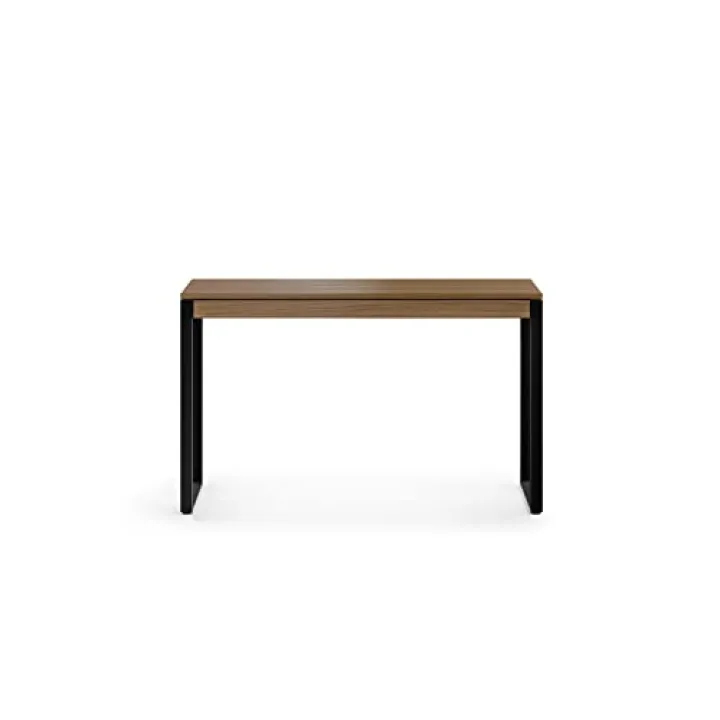 BDI Furniture Linea 6222-47.5'' Office Desk for Home or Office with Keyboard Storage Tray, Natural Walnut, Black