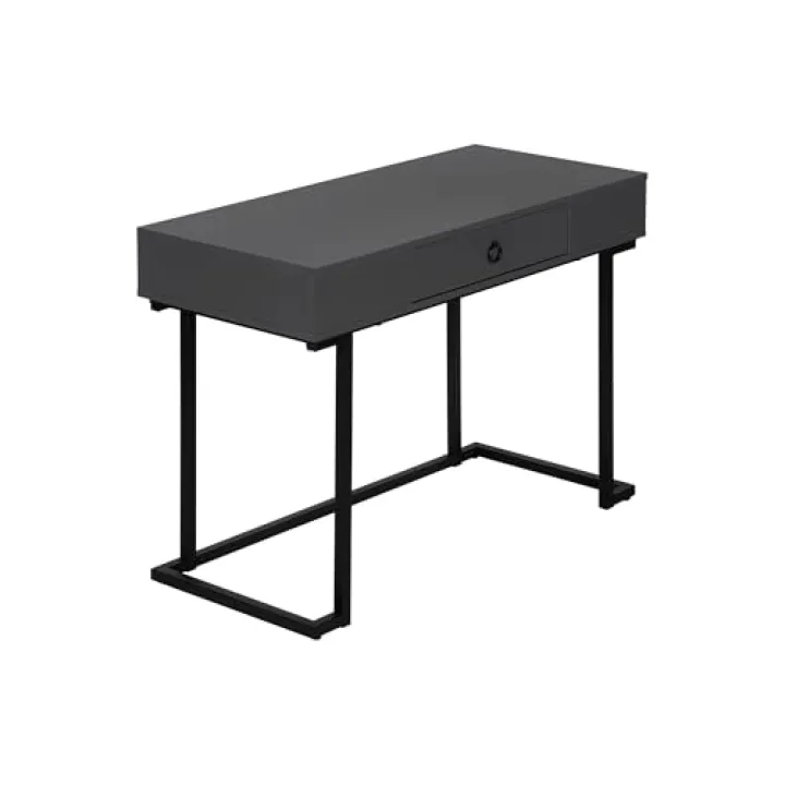 Monarch Specialties 7386 Computer Desk, Home Office, Laptop, Storage Drawers, 42" L, Work, Metal, Laminate, Contemporary, Desk-42 L Modern Grey Black, 41.75" L x 19.75" W x 30" H