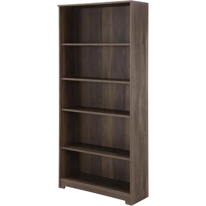 LOKATSE HOME 5-Shelf Bookcase Freestanding Display Wooden Open Storage Bookshelf for Library Bedroom and Office