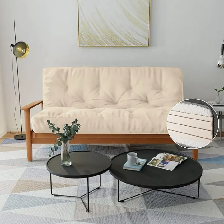 Loosh Home | 10" Full Size Futon Sofa Bed Memory Foam Mattress - USA Made, Burgundy, No Frame